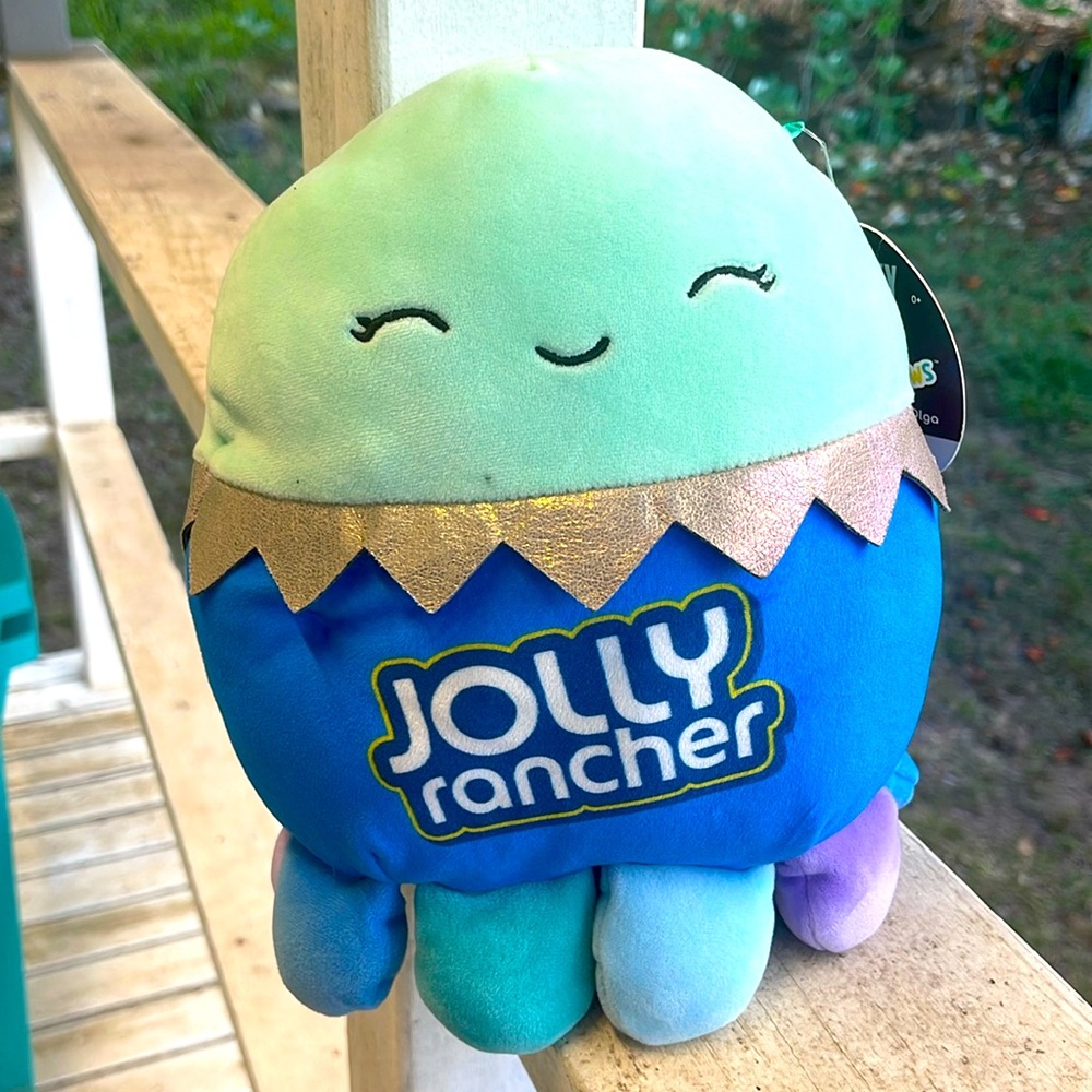 8” Jolly rancher squishmallow with tag!